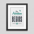 The adventure begins innrammet plakat